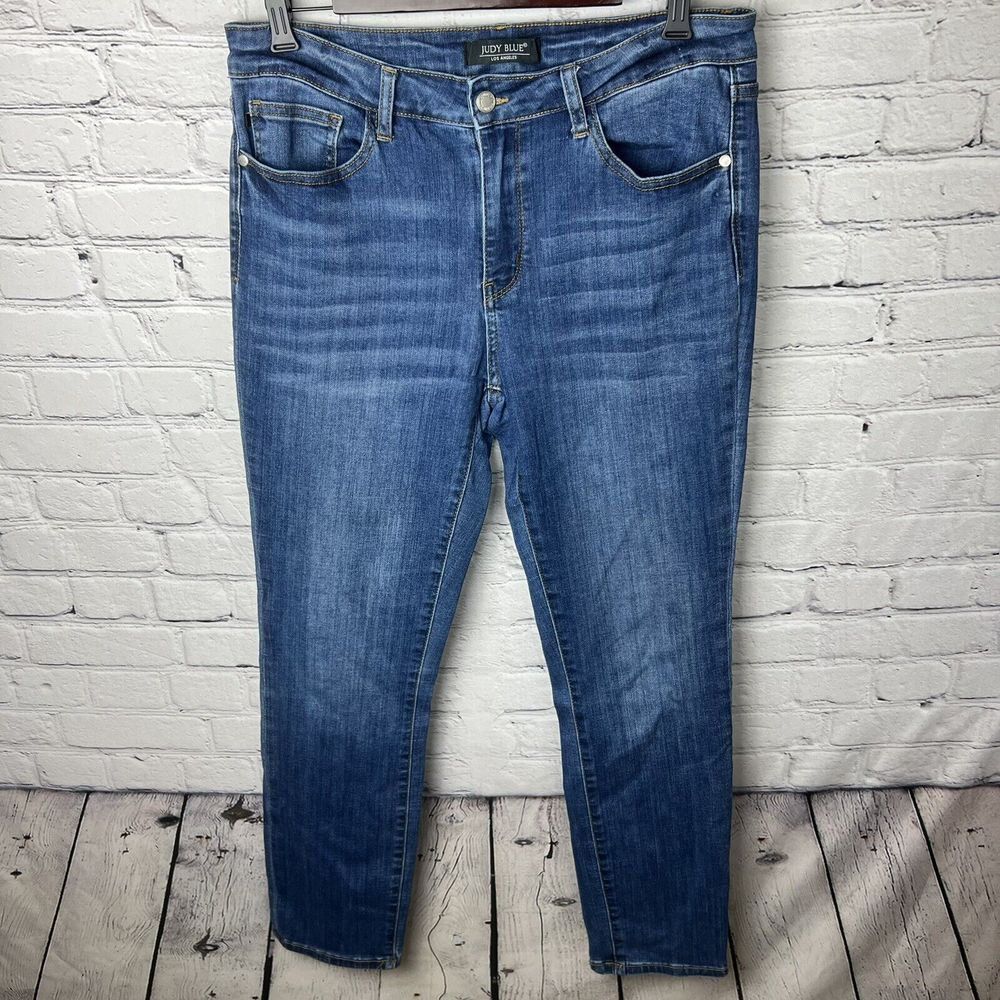 Judy Blue Jeans Womens 31 Straight Fit Stretch Dark Mid Rise Casual JB82356DK